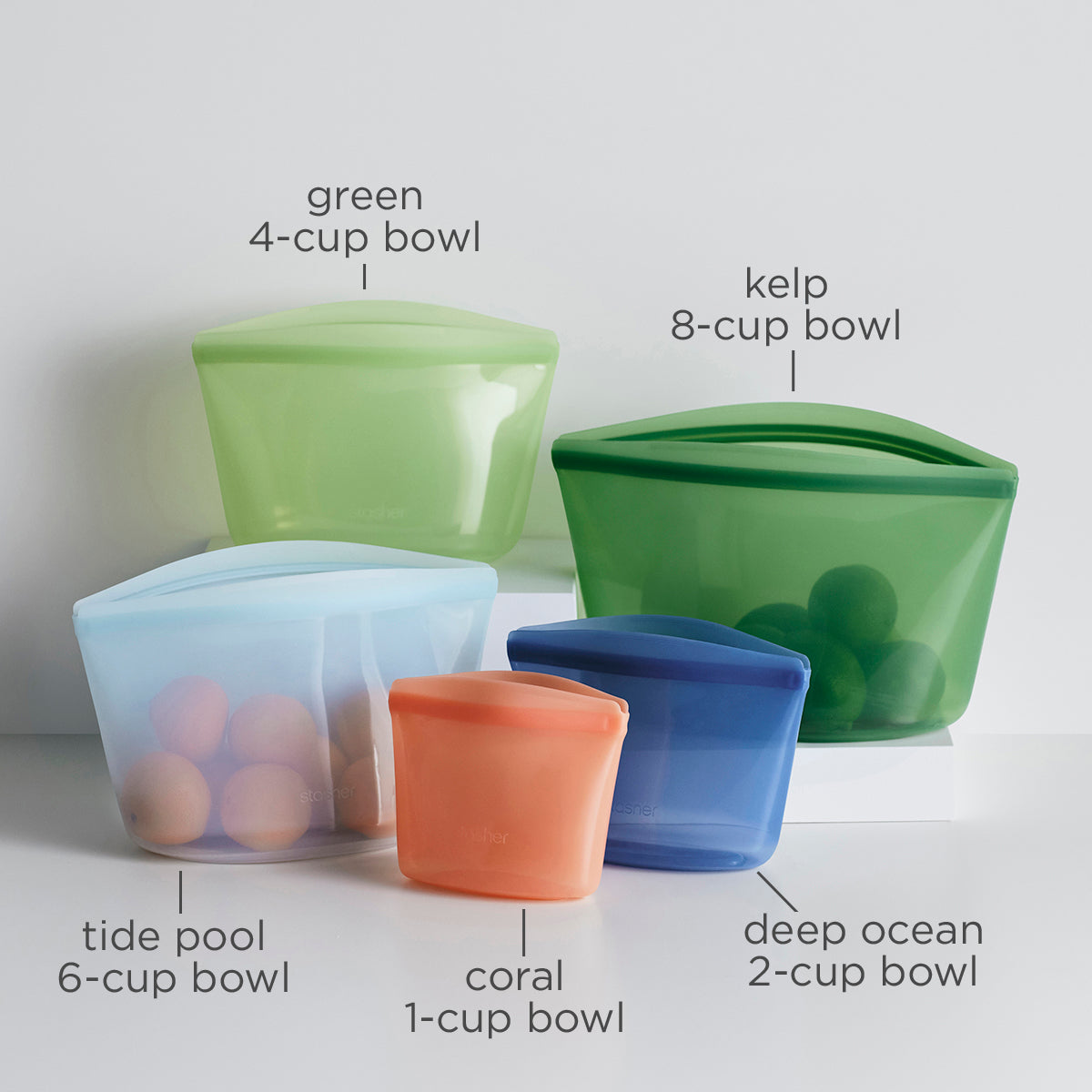 Tupperware Set of 5 Snack Cups Blue Green Coral Pink Purple