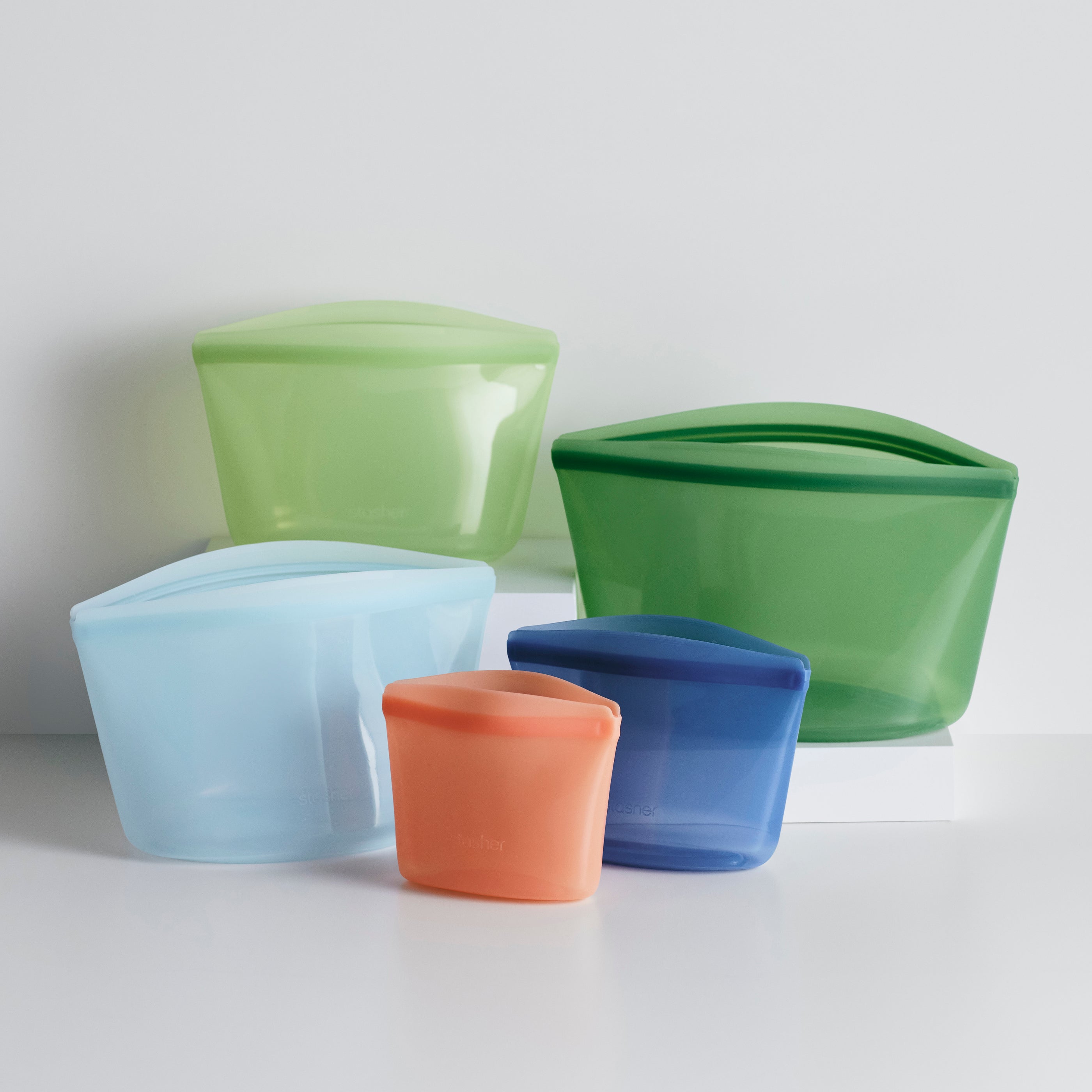 Zip top reusable silicone online store & serve sets