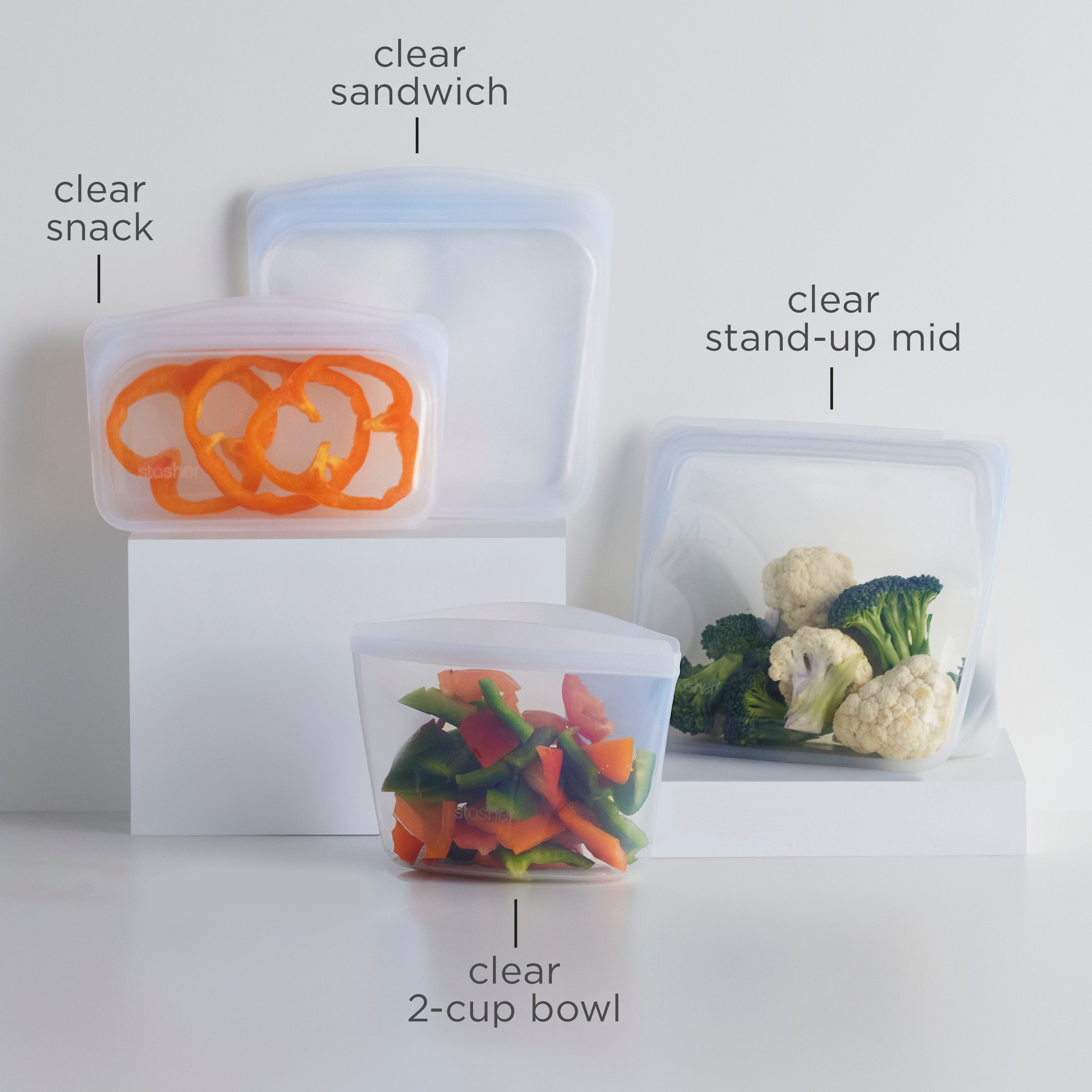 clear: stasher starter kit 4-pack