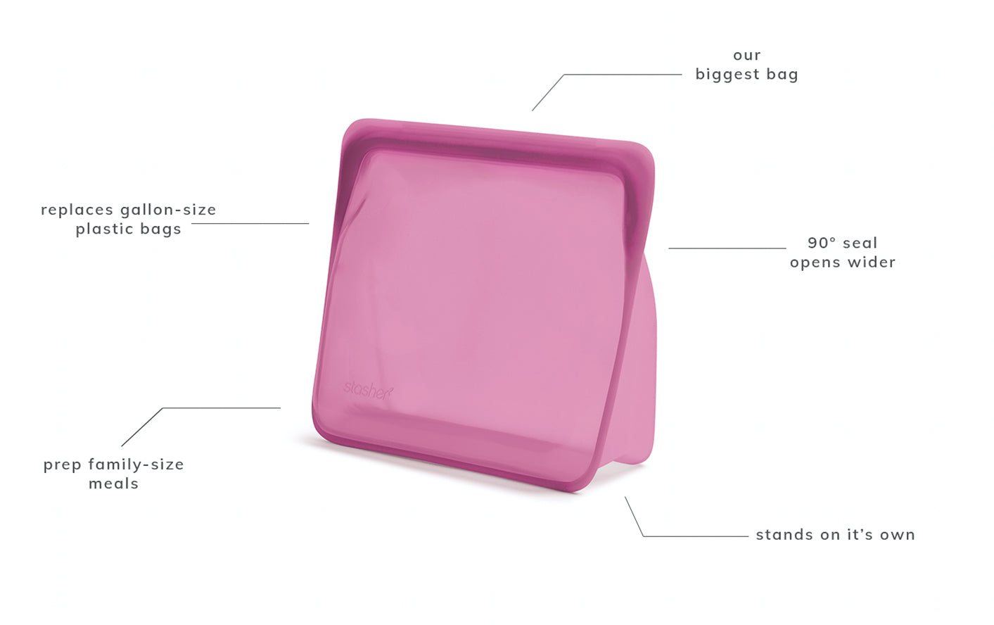Reusable Silicone Stand-Up Bag - 3 Colors –